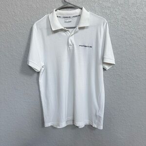 Porsche Men's White Polo Shirt size small